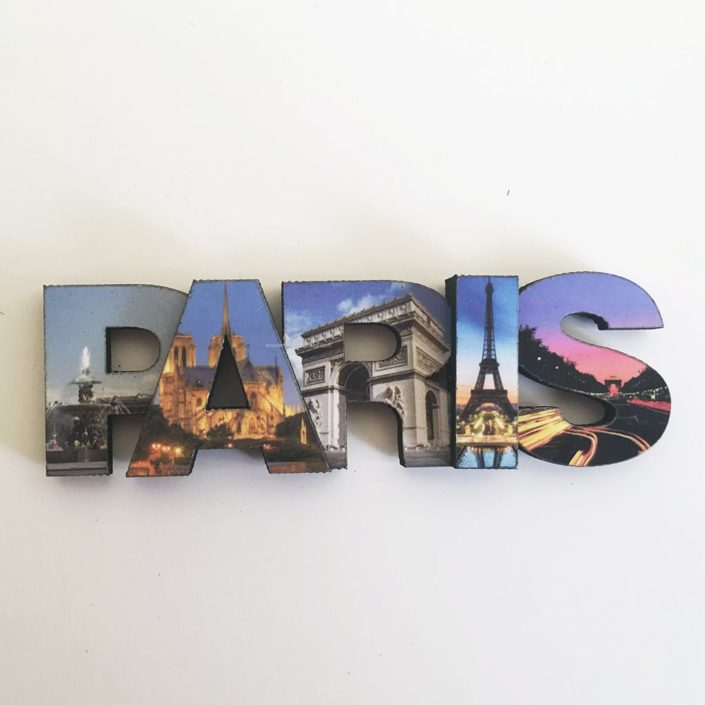 Paris Layers wooden magnets MDF souvenirs Letter designs for fridge home decorative gift