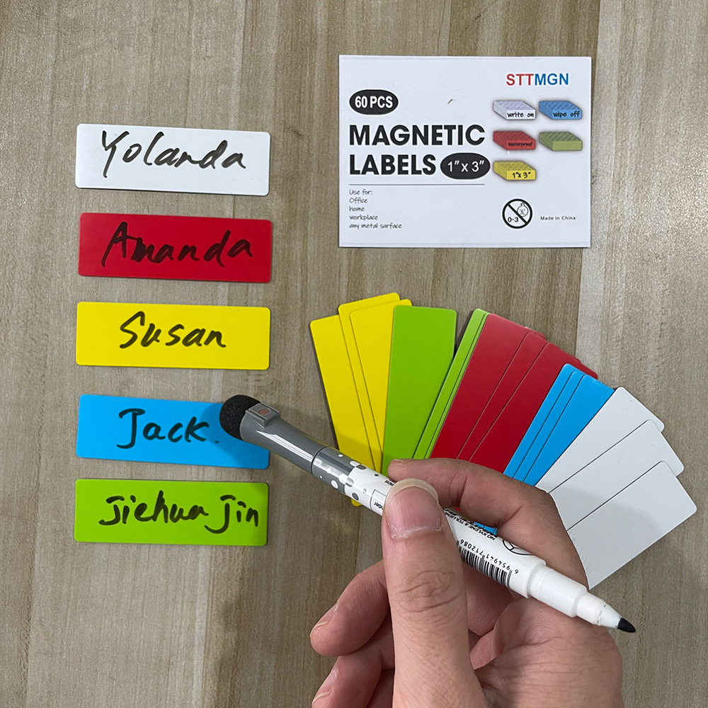 60 Pieces Dry Erase Magnetic Labels (1x3