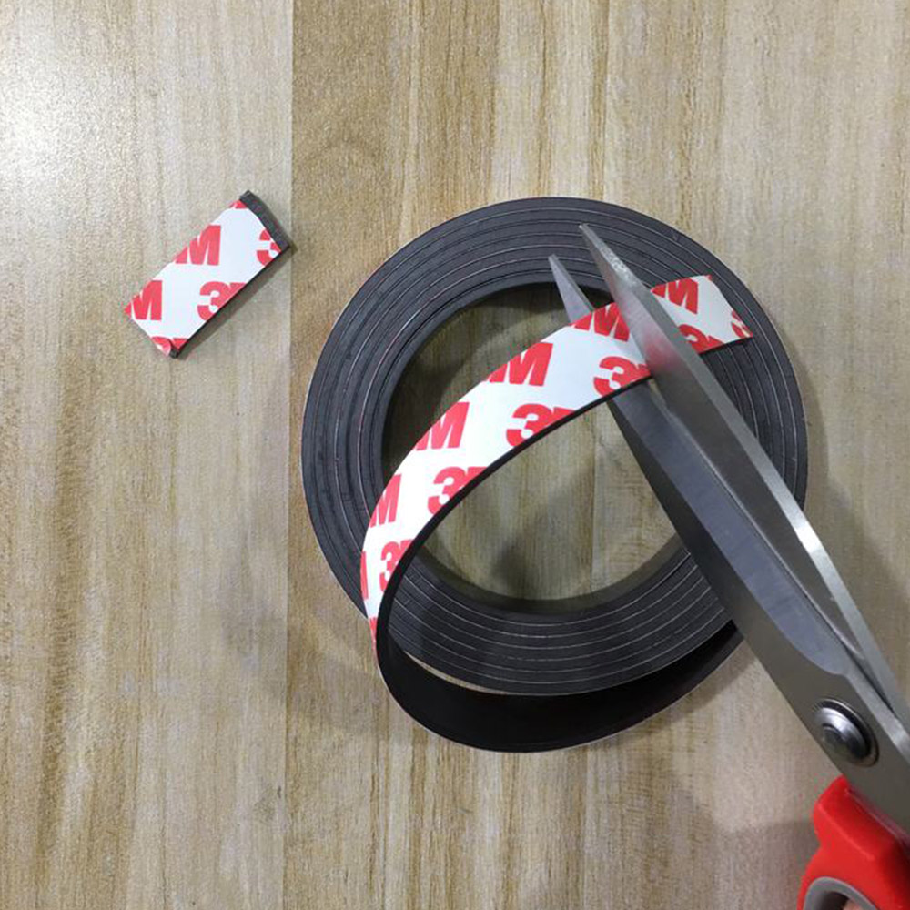 Rubber Flexible Neodymium magnetic strip 3M tape laminated,Foam Adhesive magnetic sheet