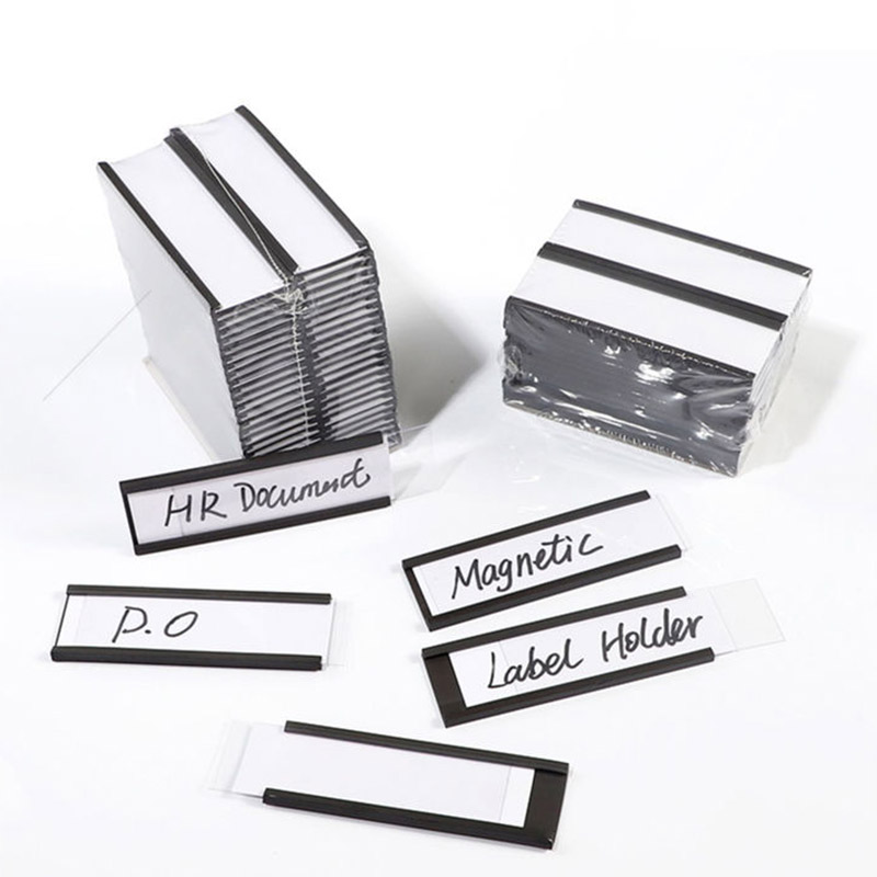C Channel Magnetic Label Holders with Paper Inserts and Clear Plastic Protectors, Metal Surface Sign and Ticket Holder