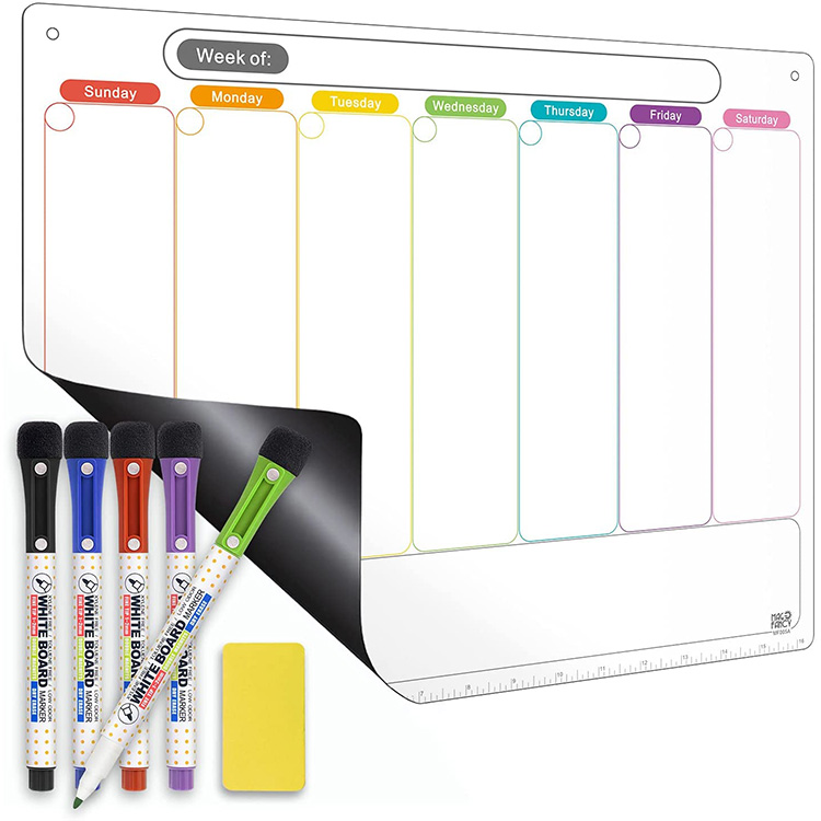 Wholesale Customized Soft Whiteboard Dry Erase Board With Marker Pen Mini Magnetic Whiteboard Fridge