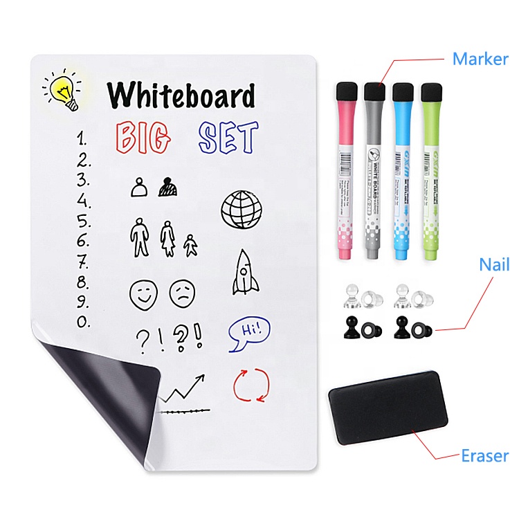 Dry Erasable Magnetic Board Fridge Calendar Whiteboard Sticker Magnetic Dry Erase Whiteboard Sheet