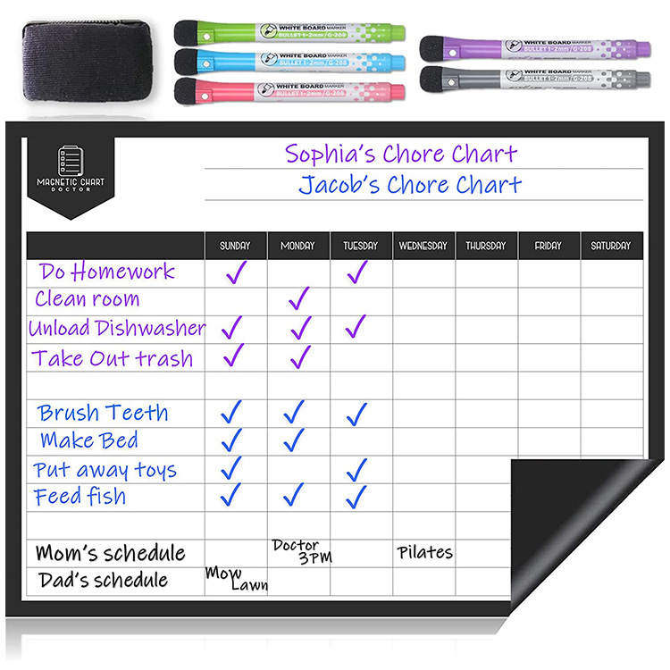Magnetic Chore Chart Reward Kids Responsibility Chart Dry Erase Behavior Chart For Refrigerator