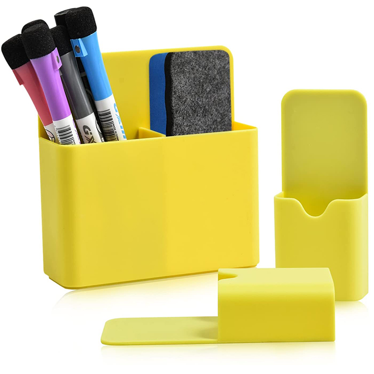 Custom Printed Dry Erase Marker Holder Organizer For Refrigerator Whiteboard Plastic Magnetic Pen Holder Box