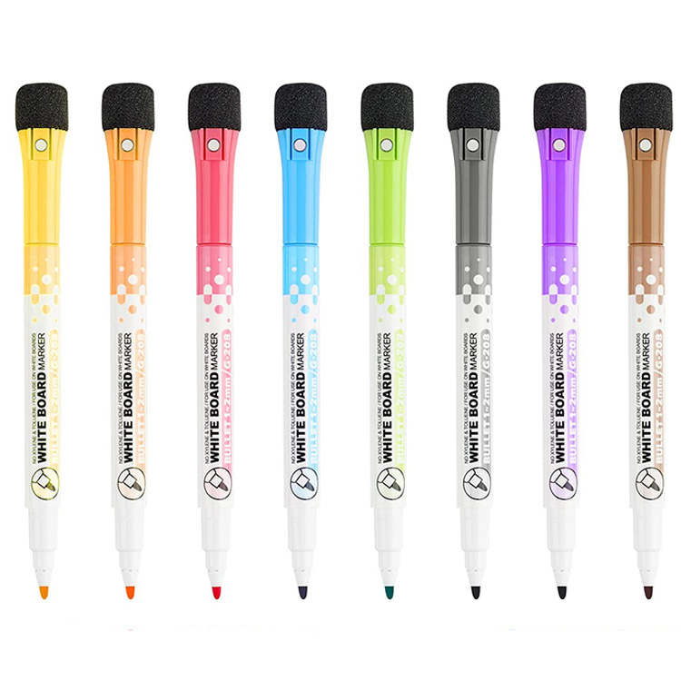 Dry Erase Magnetic Whiteboard Marker Pen Multi Colors Erasable Whiteboard Marker With Eraser