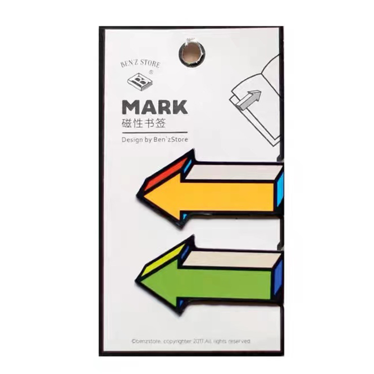 Custom Colorful Arrow Shaped Cartoon Cute Magnetic Bookmark Folding Magnet Book Mark