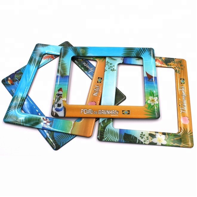 Custom Design Resin Magnetic Printed Picture Frame Flexible Fridge Magnetic Photo Frame